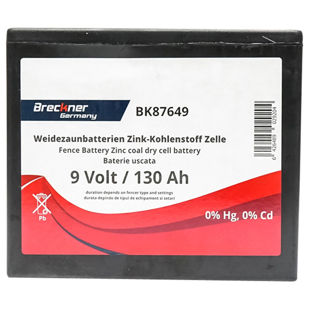 Baterie uscata (nereincarcabila) 9V 130Ah pentru gard electric Breckner Germany